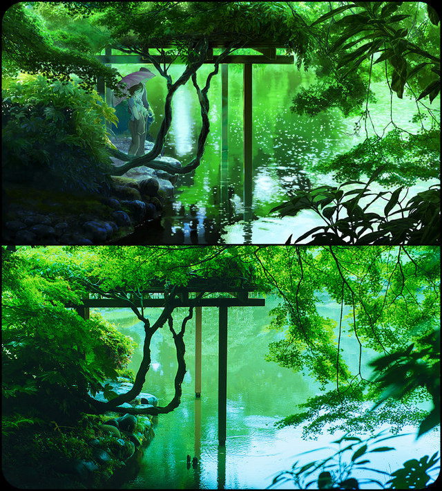 Paysages d'animes VS paysages réels