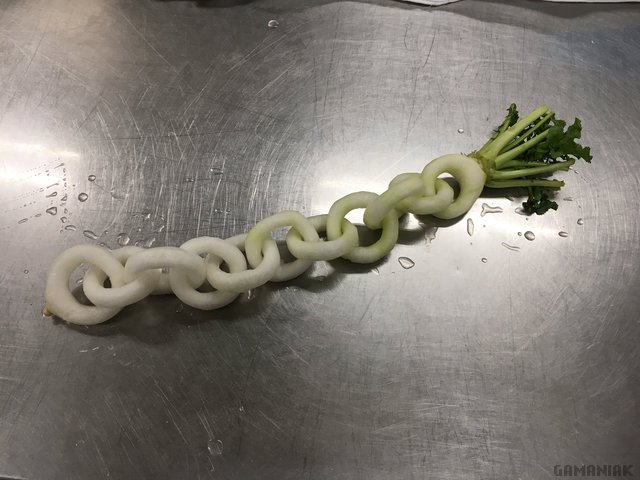 Une chaine avec un long radis chaine-long-radis