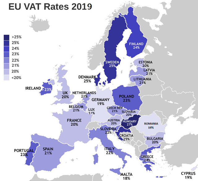 taux-tva-pays-europe-2019