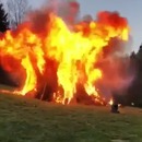 miniature pour Allumer le feu avec une tyrolienne et une fusée