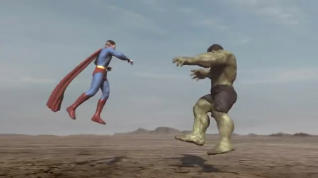 Hulk bleu contre Hulk vert